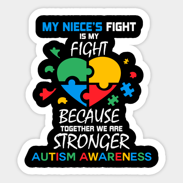 Niece Auntie Uncle Autism Awareness Gift for Birthday, Mother's Day, Thanksgiving, Christmas Sticker by skstring